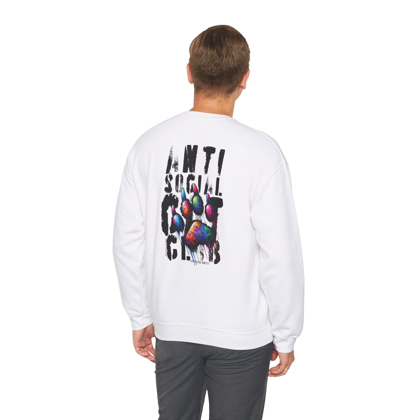 the anti social cat club crew neck : problem child edition