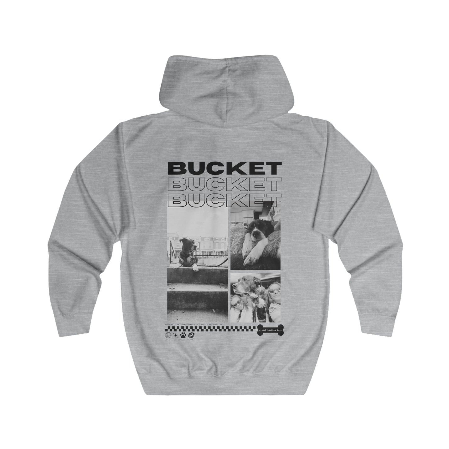 Bucket Graphic Unisex Full Zip Hoodie