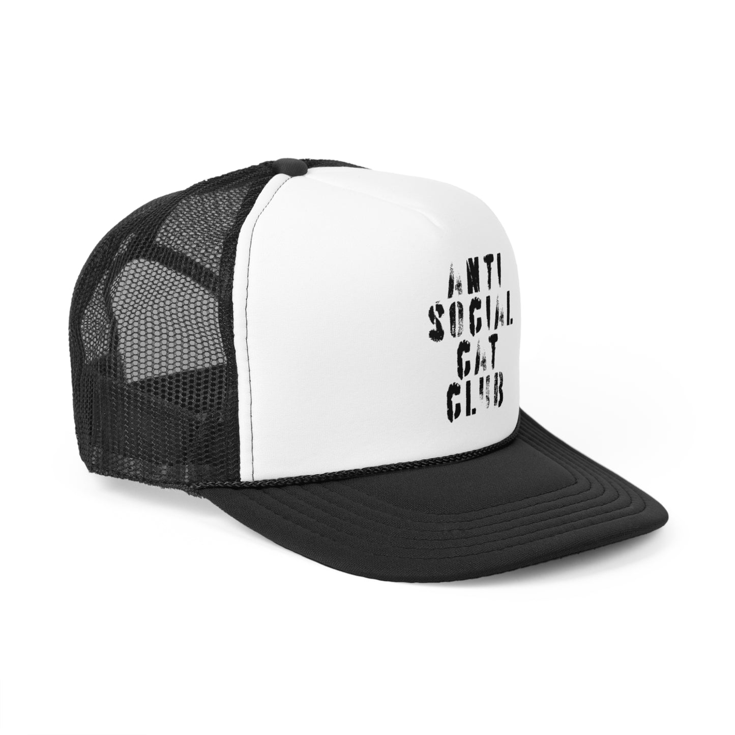 the anti social cat club trucker hat