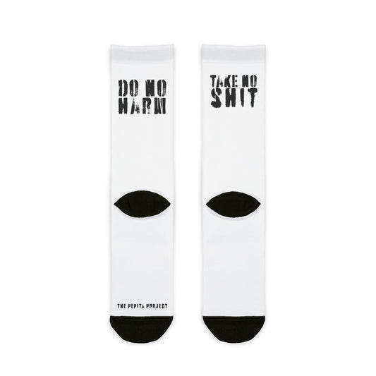 walk the talk : do no harm, take no shit crew socks