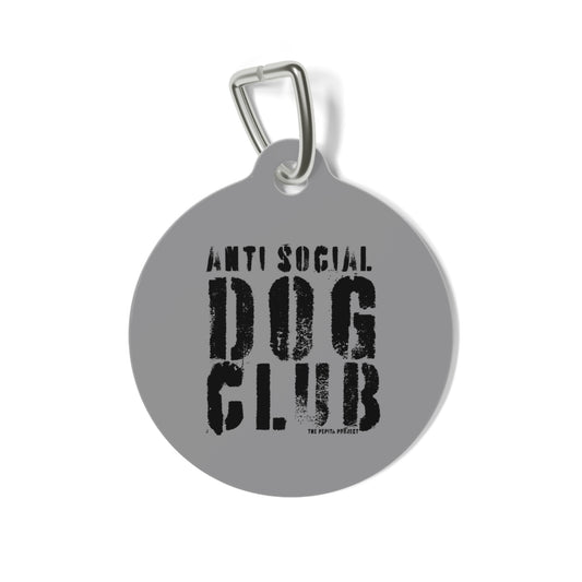 the anti social dog club : problem child dog tag
